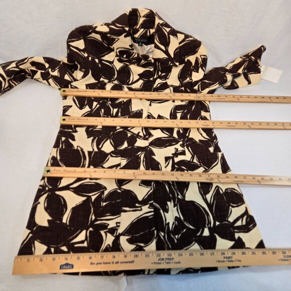 NINE WEST Coquette Girl Boho Ivory & Brown Floral Tweed Coat Jacket Size S NEW! - Picture 15 of 16